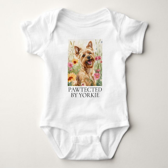 Von Yorkie Baby Bodysuit Gift gepflastert Baby Strampler (Vorderseite)