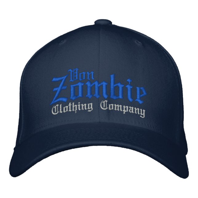 Von Zombie Skull Cap 001D Bestickte Kappe (Vorderseite)