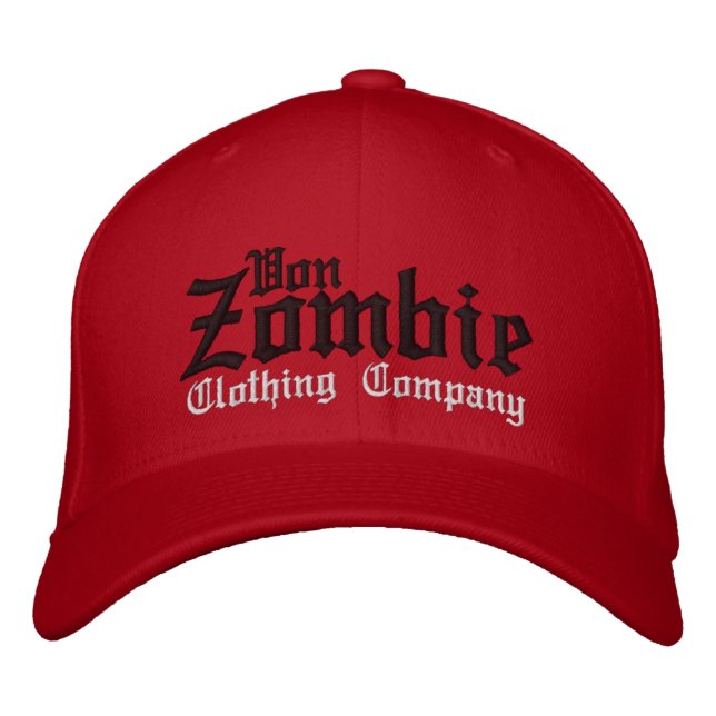 Von Zombie Skull Cap 001E Bestickte Kappe (Vorderseite)