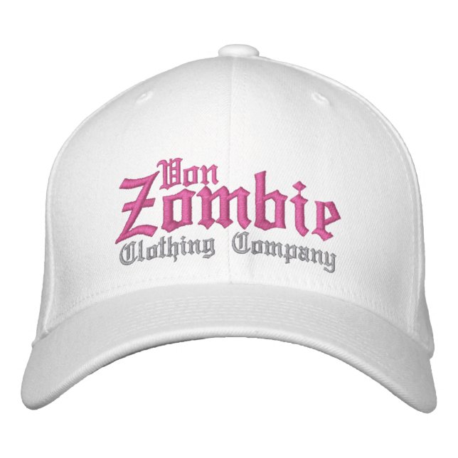 Von Zombie Skull Cap 001Q Bestickte Baseballkappe (Vorderseite)