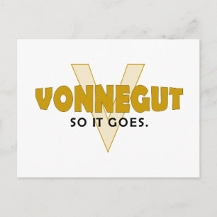 Vonnegut, also geht es postkarte