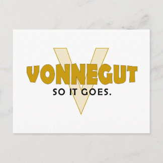 Vonnegut, also geht es postkarte