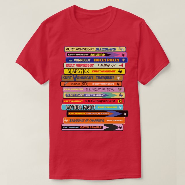 Vonnegut Buchstapel T-Shirt (Design vorne)