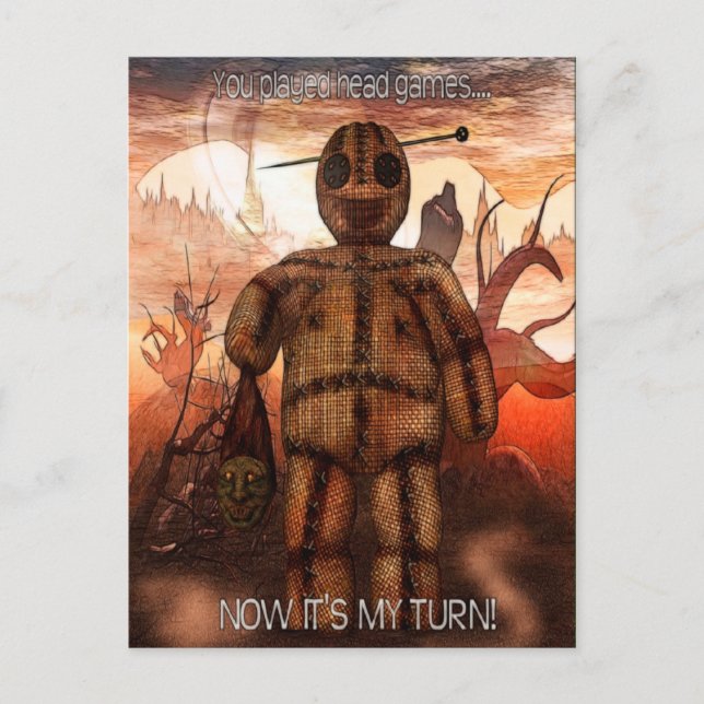 Voodoo 1 "Head Games" FUNNY Postkarte (Vorderseite)
