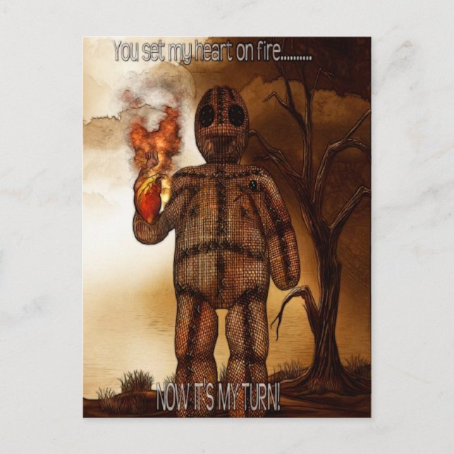 Voodoo 2 "Herz und Feuer" FUNNY Postkarte (Vorderseite)
