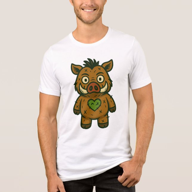 Voodoo Boar - Patchy Warrior Piglet Tri-Blend Shirt (Vorderseite)