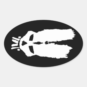 Voodoo Button "Skull Bunny" Maske Ovaler Aufkleber