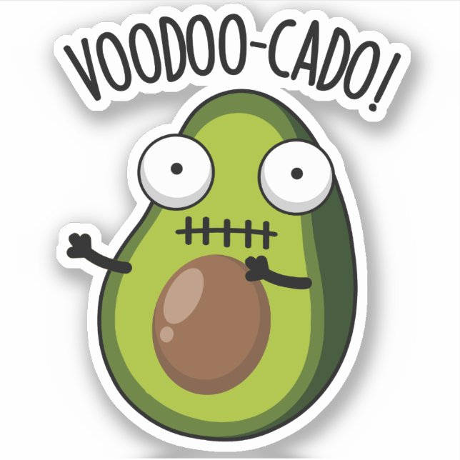 Voodoo-cado Funny Avocado Pub Aufkleber (Vorderseite)