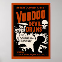 Voodoo Devil Drums - Poster with Man