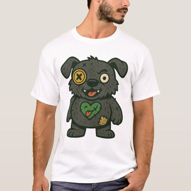 Voodoo Dog Tee — Knurrend und Beschützend (Vorderseite)