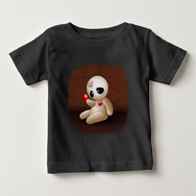 Voodoo Doll Cartoon in der Liebe Baby T-shirt (Vorderseite)