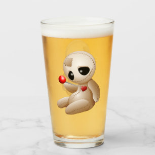 Voodoo Doll Cartoon in der Liebe Glas