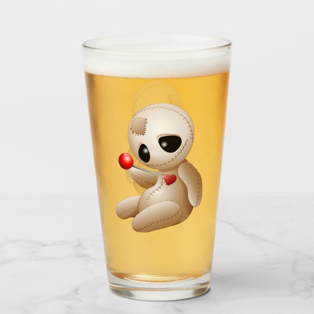 Voodoo Doll Cartoon in der Liebe Glas (Vorne (Gefüllt))