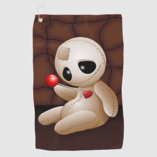 Voodoo Doll Cartoon in der Liebe Golfhandtuch