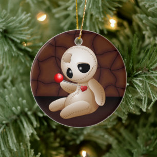 Voodoo Doll Cartoon in der Liebe Keramik Ornament
