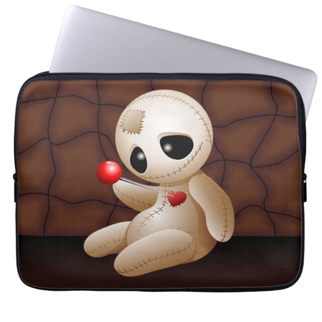 Voodoo Doll Cartoon in der Liebe Laptopschutzhülle (Vorderseite)