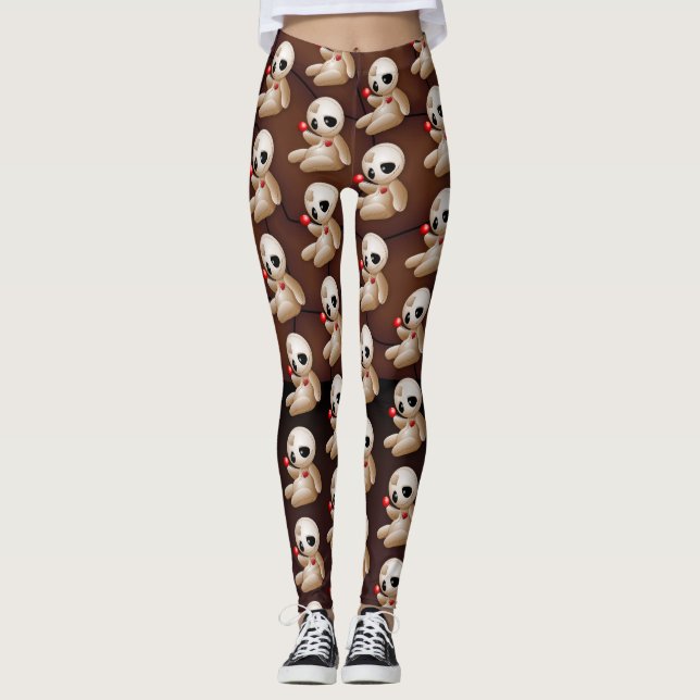 Voodoo Doll Cartoon in der Liebe Leggings (Vorderseite)