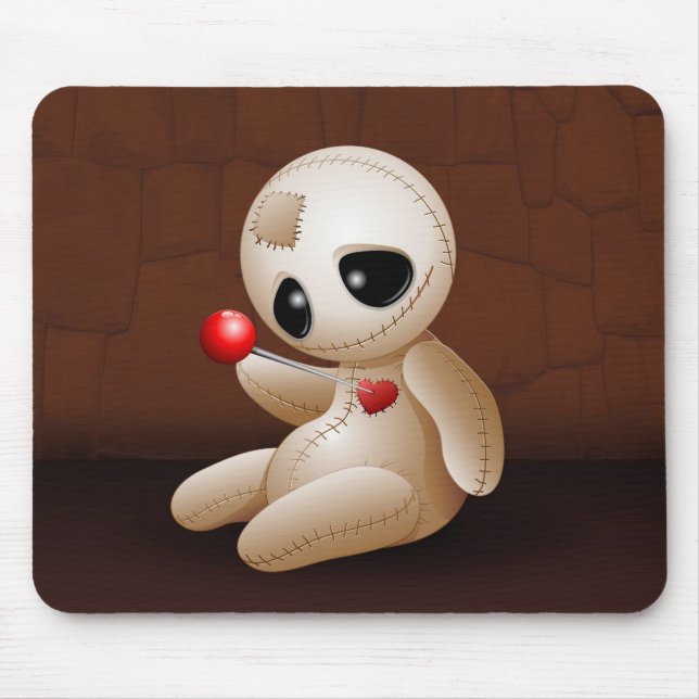 Voodoo Doll Cartoon in der Liebe Mousepad (Vorne)