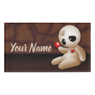 Voodoo Doll Cartoon in der Liebe Namenschild