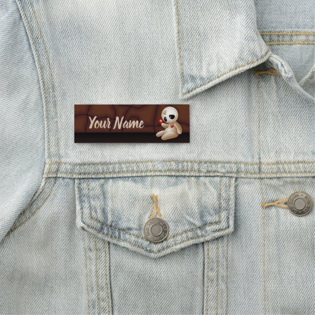 Voodoo Doll Cartoon in der Liebe Namensschild (Beispiel)