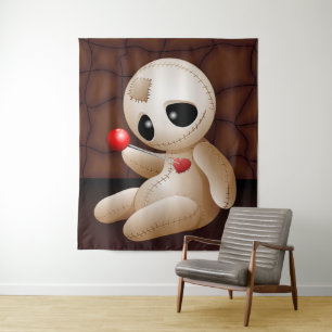 Voodoo Doll Cartoon in der Liebe Wandteppich