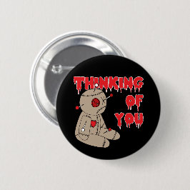 Voodoo Doll Funny Halloween Horror Button