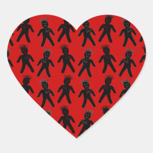 Voodoo Doll Herz-Aufkleber