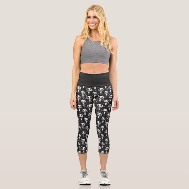 Voodoo Doll High Waisted Capris Yoga Pants (Vorderseite)