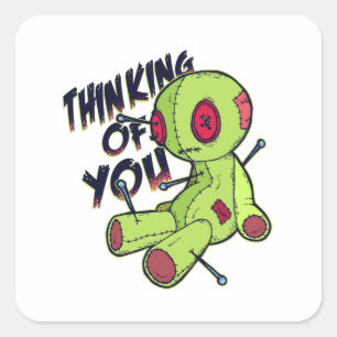 Voodoo Doll Quadratischer Aufkleber