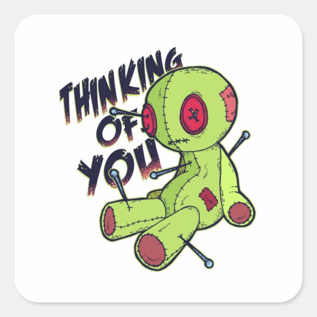 Voodoo Doll Quadratischer Aufkleber (Vorderseite)