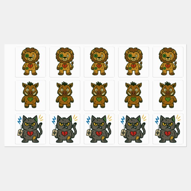 Voodoo-Fehlmatten - Aufkleberpackung mit Push Rebe Etiketten (Blatt)