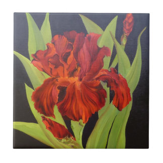 Voodoo-Flammen-Rot-Iris Fliese