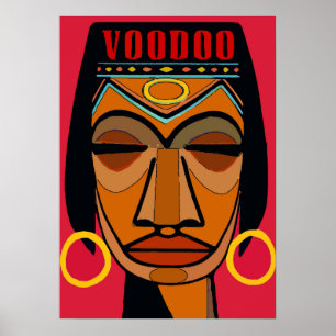 Voodoo-Gesicht Matisse-Stil Poster