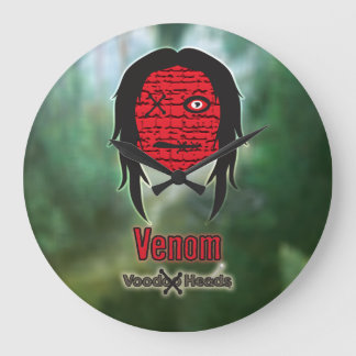 Voodoo Heads ~ Sumpf Große Wanduhr