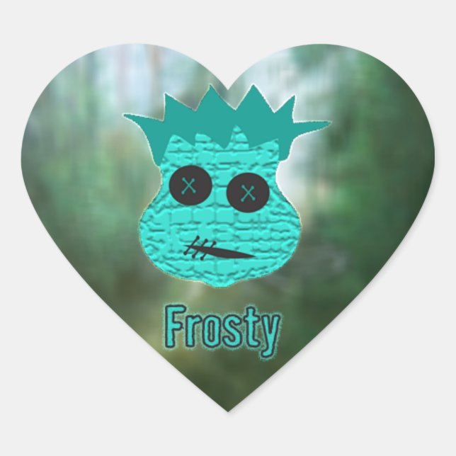 Voodoo Heads ~ Sumpf Herz-Aufkleber (Vorderseite)