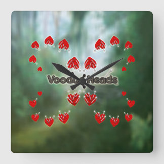 Voodoo Heads ~ Sumpf Quadratische Wanduhr