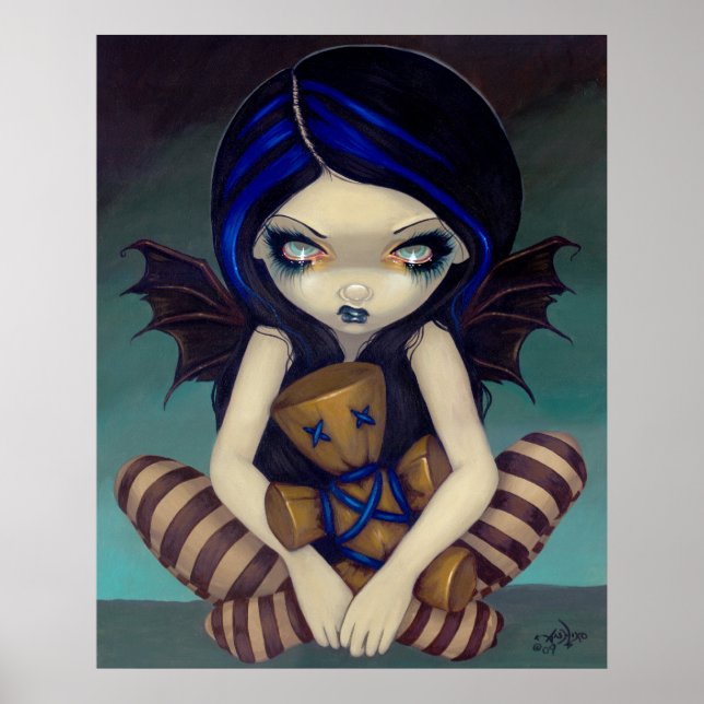 Voodoo in Blue Gothic Fee Print Poster (Vorne)