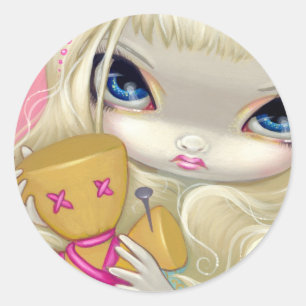 "Voodoo in Pink"-Aufkleber Runder Aufkleber