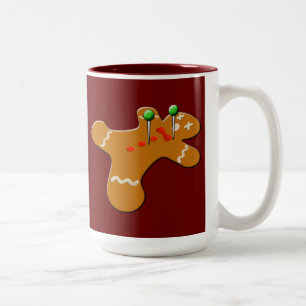 Voodoo-Lebkuchen-Mann-WeihnachtsSpaß Zweifarbige Tasse
