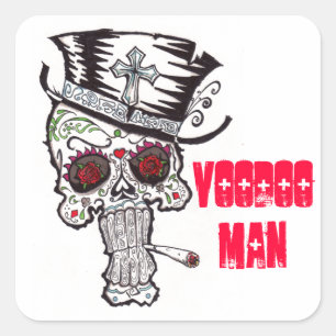 Voodoo Man Quadratischer Aufkleber