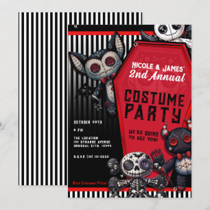 Voodoo-Plüschfiguren Sarg Halloween-Kostenüm Party Einladung