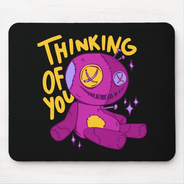 Voodoo-Puppe - DENKE AN DICH Mousepad (Vorne)