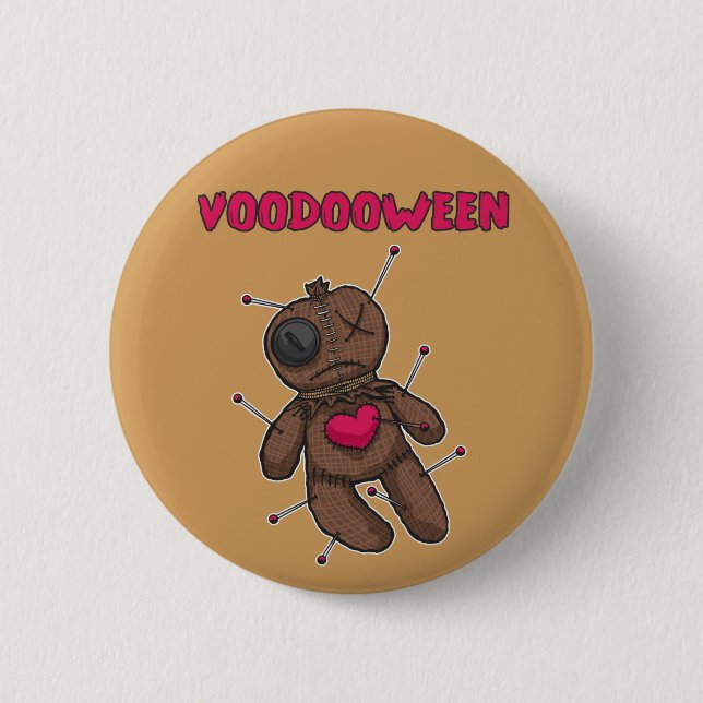 Voodoo-Puppe - Halloween-Spielzeug Button (Vorderseite)