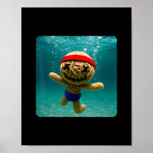 Voodoo-Puppe-Tauchen Unterwasser-Ozean-Taucher Sch Poster