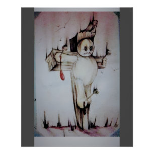 Voodoo-Puppen-Schablone — Original-Dunkle-Kunst-Dr Poster