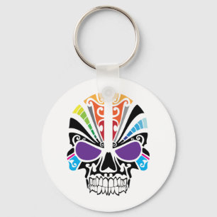 Voodoo Rainbow Skull Schlüsselanhänger