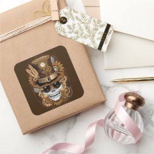 Voodoo-Retro-Maschine Quadratischer Aufkleber