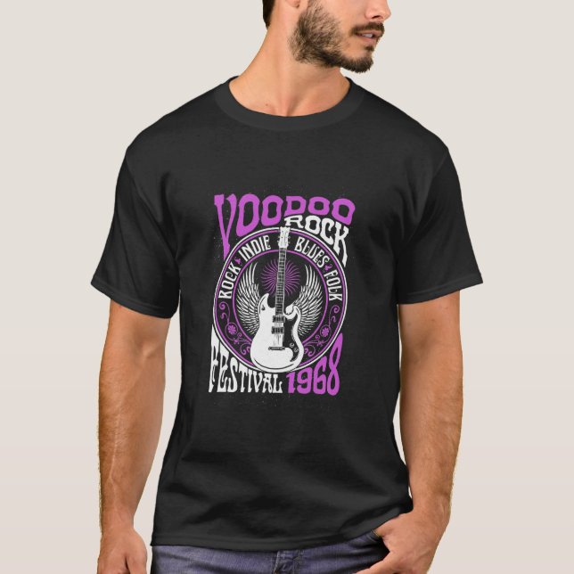 Voodoo Rock Festival Blues Rock Guitar T-Shirt (Vorderseite)