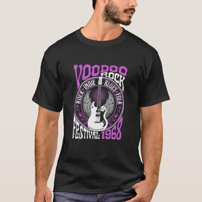 Voodoo Rock Festival Blues Rock Guitar T-Shirt (Vorderseite)