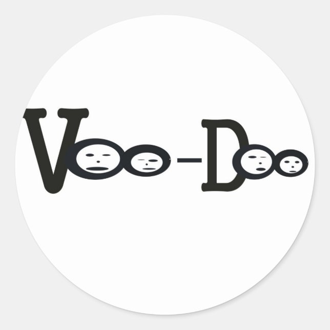Voodoo Runder Aufkleber (Vorderseite)